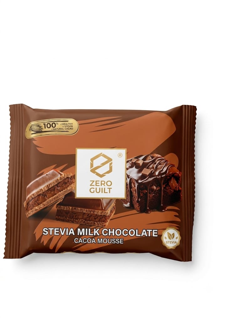 zero guilt stevia milk chocolate cacao mousse 85 gr